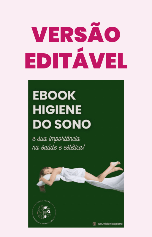 Modelo editável do ebook "Higiene do sono"